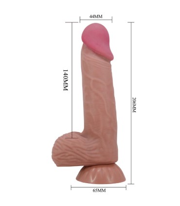 PRETTY LOVE SLIDING SKIN SERIES DILDO REALISTICO CON VENTOSA PIEL DESLIZANTE MORENO 206 CM