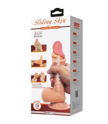 PRETTY LOVE SLIDING SKIN SERIES DILDO REALISTICO CON VENTOSA PIEL DESLIZANTE 194 CM