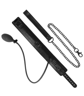 FETISH SUBMISSIVE BONDAGE COLLAR BONDAGE INFLABLE CON TIRADOR
