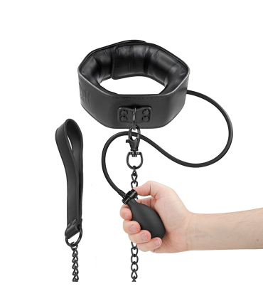FETISH SUBMISSIVE BONDAGE COLLAR BONDAGE INFLABLE CON TIRADOR