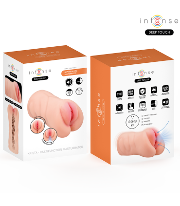 INTENSE DEEP TOUCH KRISTA MASTURBADOR ANO Y VAGINA CON EFECTO SUCCION VIBRACION Y VOZ 12 KG