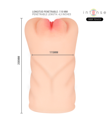 INTENSE DEEP TOUCH KRISTA MASTURBADOR ANO Y VAGINA CON EFECTO SUCCION VIBRACION Y VOZ 12 KG
