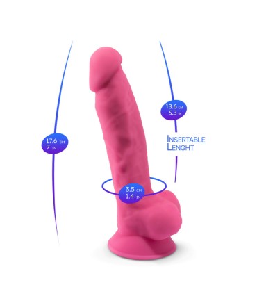 SILEXD MODELO 1 PENE REALISTICO SILICONA PREMIUM SILEXPAN ROSA FLUORESCENTE 175 CM