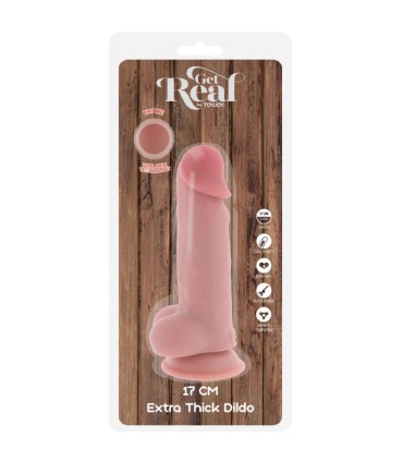 GET REAL PENE REALISTICO DELUXE CON TESTICULOS EXTRA GRUESO 17 CM