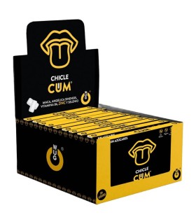 WUG CUM DISPLAY 12 X 8 UDS Chicle funcional con sabor a platano para potenciar la fertilidad vitalidad y energia masculina