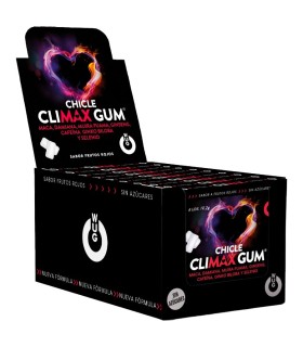 WUG Climax DISPLAY 12 X 8 UDS Chicle funcional con Maca Damiana y Ginseng para potenciar el deseo y la vitalidad intima