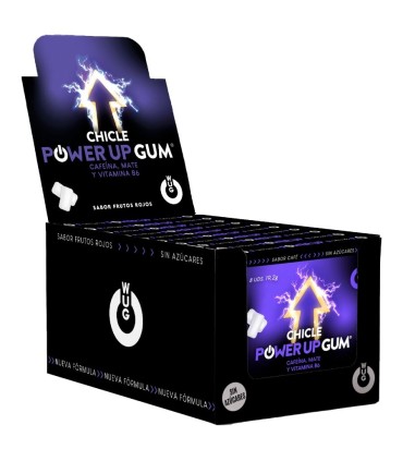 WUG POWER UP DISPLAY 12 X 8 UDS Chicle energetico para concentracion y resistencia