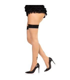 LEG AVENUE 1963 MEDIAS DE SPANDEX CON COSTURA TRASERA NEGRO TALLA UNICA