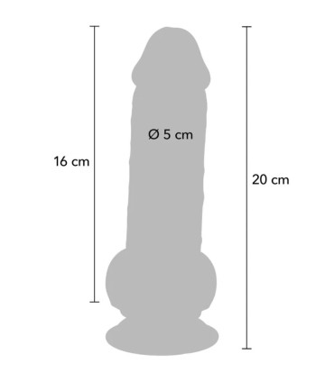 GET REAL PENE REALISTICO DELUXE CON TESTICULOS EXTRA GRUESO 20 CM