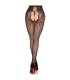 LEG AVENUE 1966 MEDIAS DE RED CON PANTY SIN ENTREPIERNA NEGRO TALLA UNICA