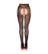 LEG AVENUE 1967 MEDIAS DE LIGUERO CON RED DE FLORES NEGRO TALLA UNICA