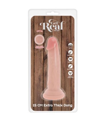 GET REAL DILDO DELUXE DONG GRUESO DE DOBLE DENSIDAD TPE 15 CM