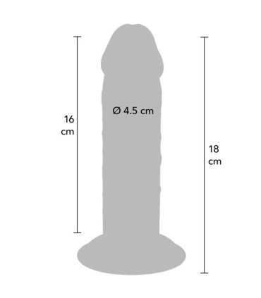 GET REAL DILDO DELUXE DONG GRUESO DE DOBLE DENSIDAD TPE 18 CM