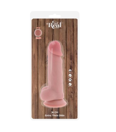 GET REAL PENE REALISTICO DELUXE CON TESTICULOS EXTRA GRUESO 31 CM