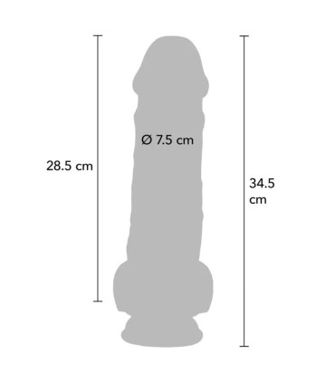 GET REAL PENE REALISTICO DELUXE CON TESTICULOS EXTRA GRUESO 345 CM