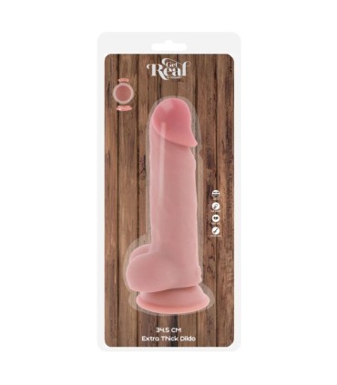 GET REAL PENE REALISTICO DELUXE CON TESTICULOS EXTRA GRUESO 345 CM