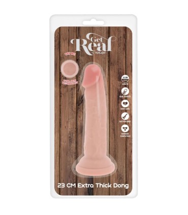 GET REAL DILDO DELUXE DONG GRUESO DE DOBLE DENSIDAD TPE 23 CM
