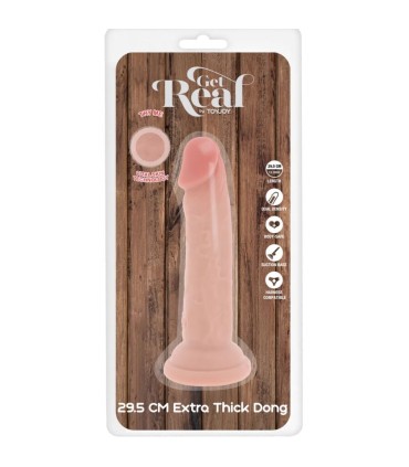 GET REAL DILDO DELUXE DONG GRUESO DE DOBLE DENSIDAD TPE 295 CM