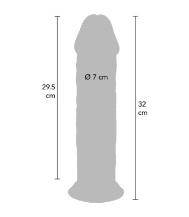 GET REAL DILDO DELUXE DONG GRUESO DE DOBLE DENSIDAD TPE 32 CM