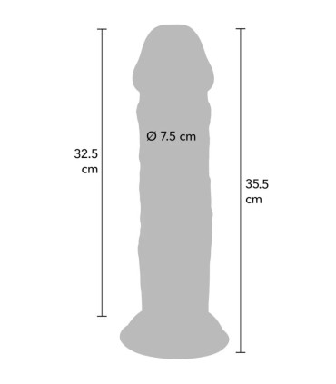 GET REAL DILDO DELUXE DONG GRUESO DE DOBLE DENSIDAD TPE 355 CM