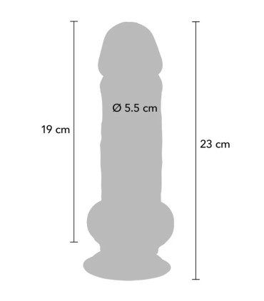 GET REAL PENE REALISTICO DELUXE CON TESTICULOS EXTRA GRUESO 23 CM