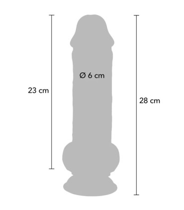 GET REAL PENE REALISTICO DELUXE CON TESTICULOS EXTRA GRUESO 28 CM