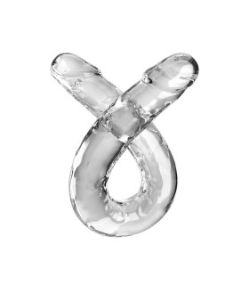 KING COCK DOUBLE TROUBLE DILDO DOBLE 46 CM TRANSPARENTE