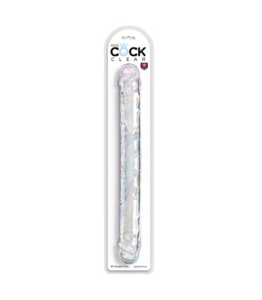 KING COCK DOUBLE TROUBLE DILDO DOBLE 46 CM TRANSPARENTE