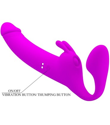 PRETTY LOVE ZANINI DILDO STRAP ON SIN ARNES 10 VIBRACIONES MORADO