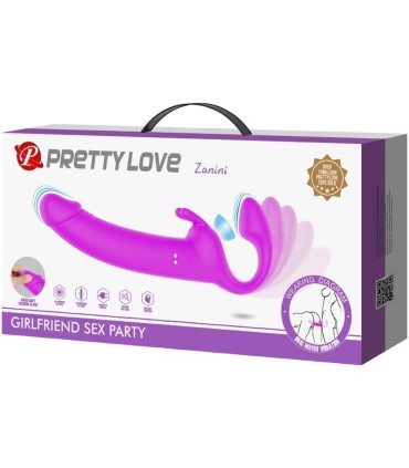 PRETTY LOVE ZANINI DILDO STRAP ON SIN ARNES 10 VIBRACIONES MORADO