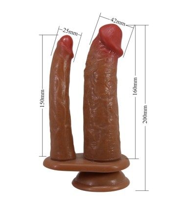 PRETTY LOVE GORAN DOBLE DILDO REALISTICO NATURAL MULATO