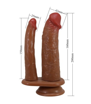 PRETTY LOVE HULBERT DOBLE DILDO REALISTICO CON VIBRACION MULATO