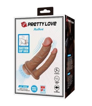 PRETTY LOVE HULBERT DOBLE DILDO REALISTICO CON VIBRACION MULATO