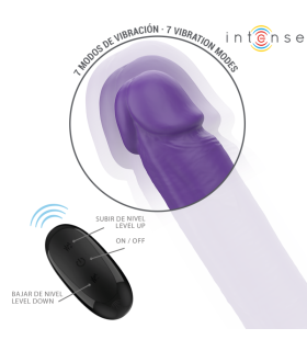 INTENSE GUNTER DILDO DOBLE VIBRADOR 40 CM MORADO CONTROL REMOTO