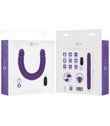 INTENSE GUNTER DILDO DOBLE VIBRADOR 40 CM MORADO CONTROL REMOTO