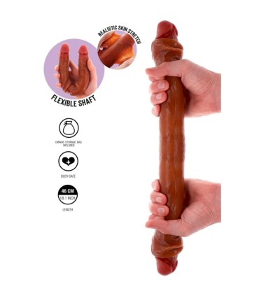 GET REAL DILDO DOBLE DONG DE SILICONA CARAMELO 46 CM