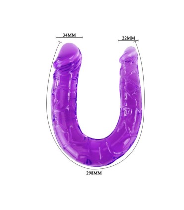 BAILE DILDO DOBLE EN GELATINA FLEXIBLE LILA