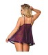 SUBBLIME BABYDOLL CON LAZO Y DETALLES BRILLANTES MORADO L XL