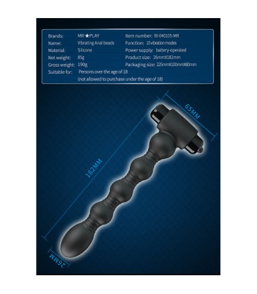 MR PLAY MASAJEADOR PLUG ANAL CON VIBRACION