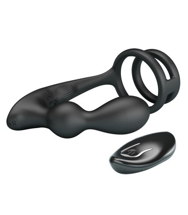 MR PLAY ANILLO PARA PENE CON PLUG ANAL CON VIBRACION CONTROL REMOTO