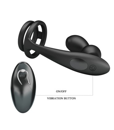 MR PLAY ANILLO PARA PENE CON PLUG ANAL CON VIBRACION CONTROL REMOTO