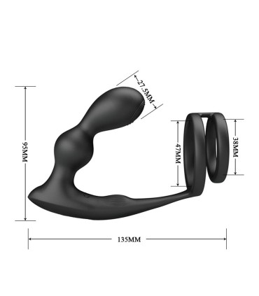 MR PLAY ANILLO PARA PENE CON PLUG ANAL CON VIBRACION CONTROL REMOTO