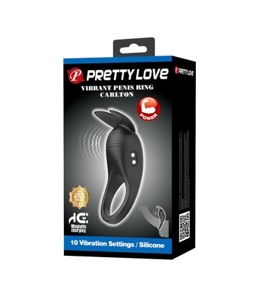 PRETTY LOVE CARLTON ANILLO PARA PENE CON ESTIMULADOR DE CLITORIS