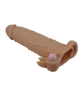 PRETTY LOVE QUILLON FUNDA PARA PENE CON ESTIMULADOR DE CLITORIS Y VIBRACION