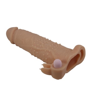 PRETTY LOVE QUILLON FUNDA PARA PENE CON ESTIMULADOR DE CLITORIS Y VIBRACION