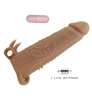 PRETTY LOVE QUILLON FUNDA PARA PENE CON ESTIMULADOR DE CLITORIS Y VIBRACION