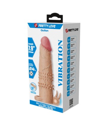 PRETTY LOVE QUILLON FUNDA PARA PENE CON ESTIMULADOR DE CLITORIS Y VIBRACION