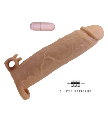 PRETTY LOVE XERXES FUNDA PARA PENE CON ESTIMULADOR DE CLITORIS Y VIBRACION