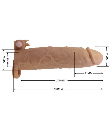 PRETTY LOVE XERXES FUNDA PARA PENE CON ESTIMULADOR DE CLITORIS Y VIBRACION