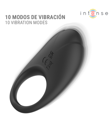 INTENSE MERLOTTE ANILLO VIBRADOR CON ESTIMULACION DE CLITORIS NEGRO